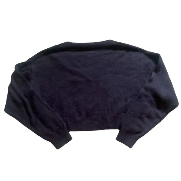 H&M Womens Cropped V-Neck Sweater-Black-Size S-GUC - Picture 5 of 5